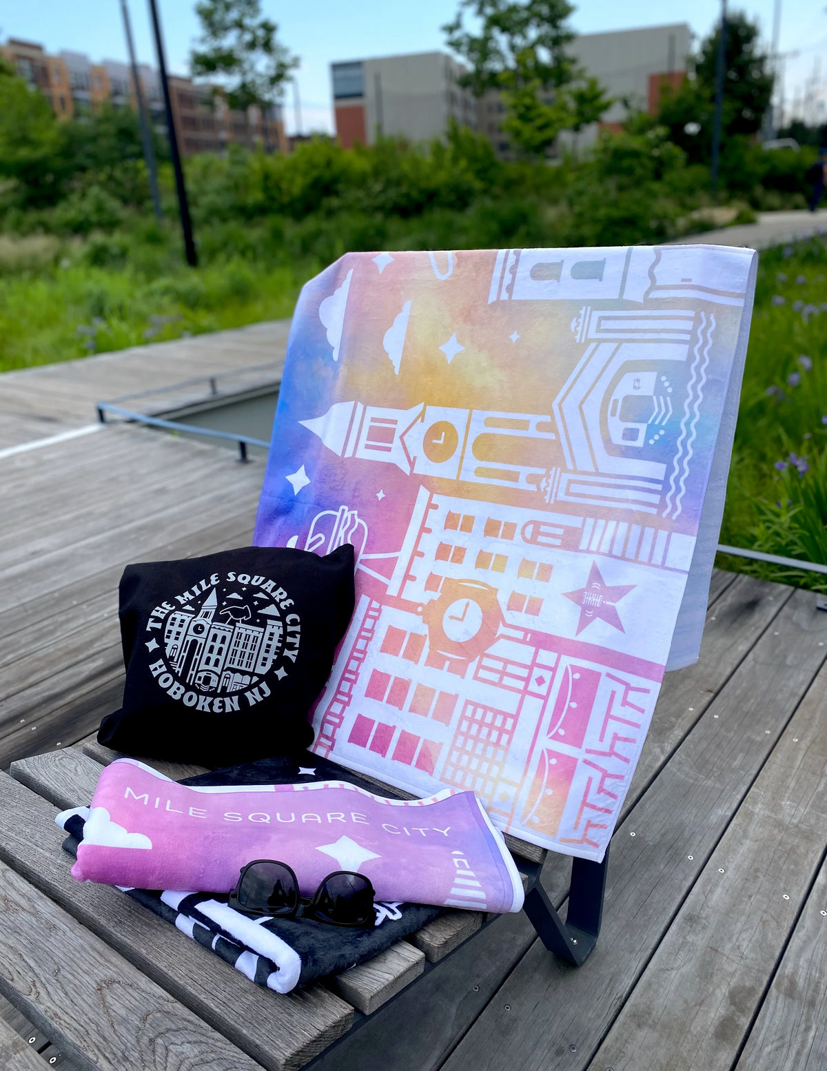 Mile Square City Pastel Beach Towel