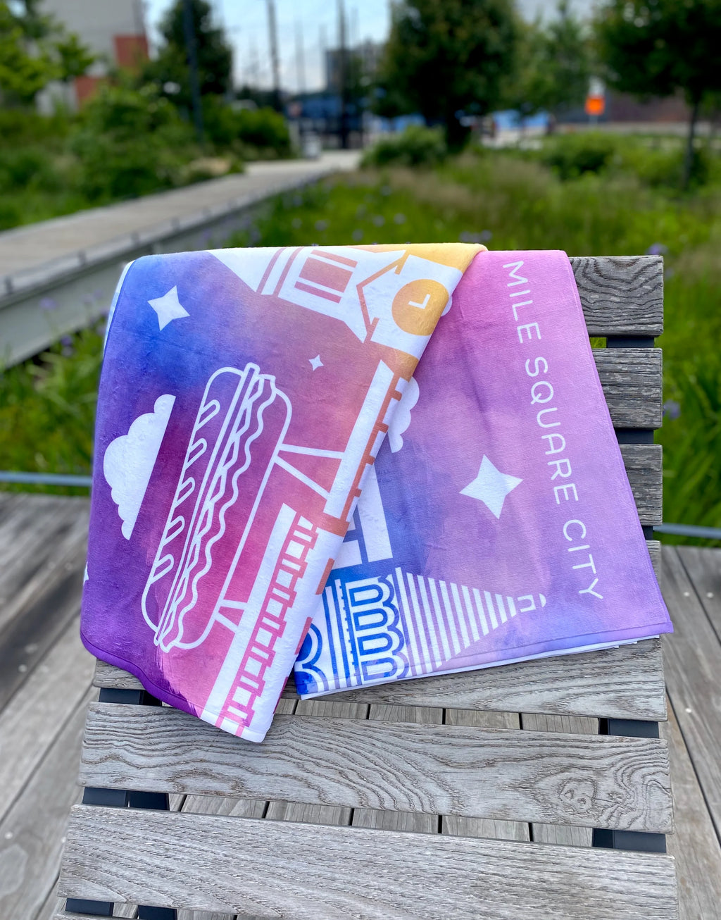 Mile Square City Pastel Beach Towel