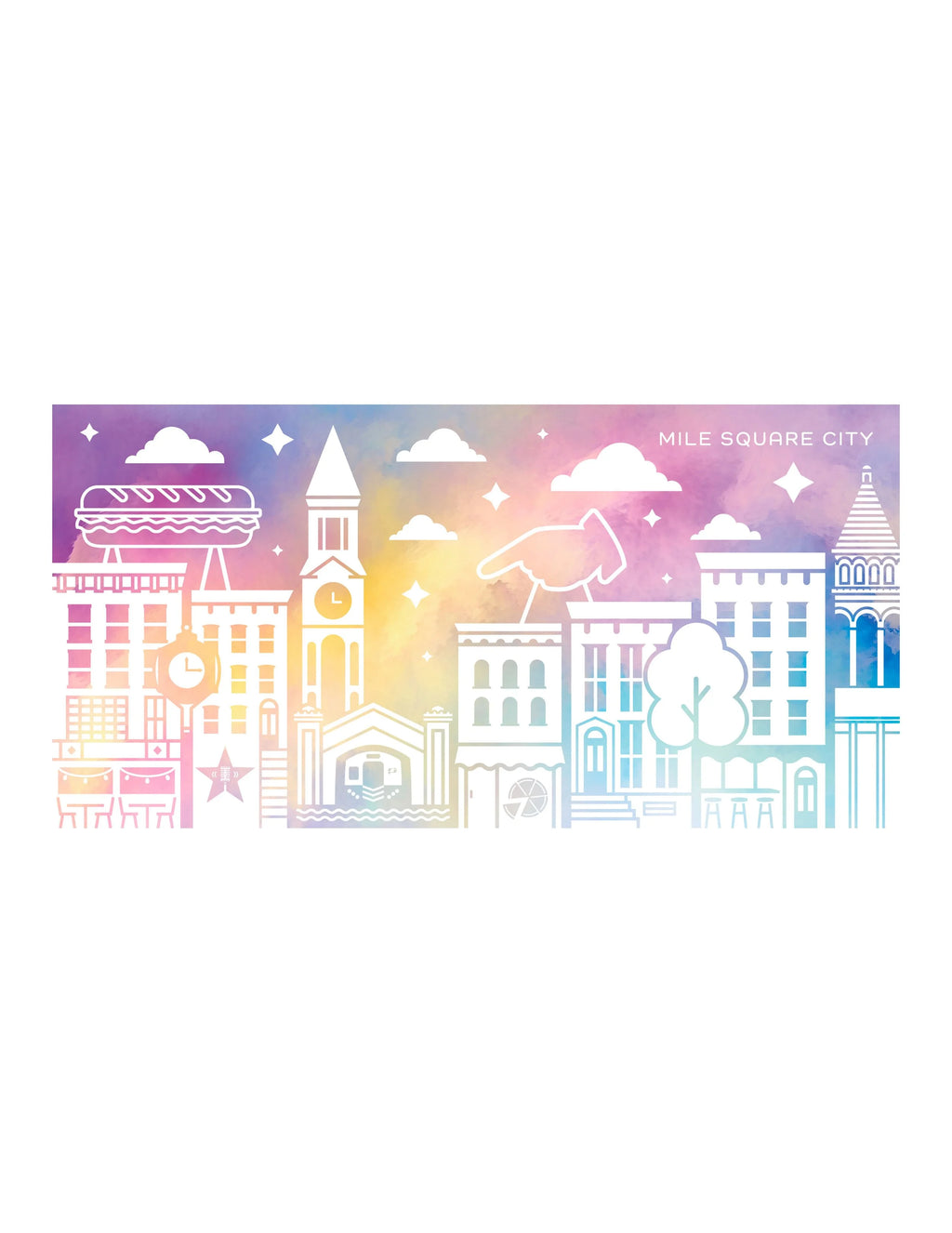 Mile Square City Pastel Beach Towel